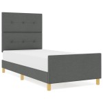 vidaXL Cadru de pat cu headboard Gri închis 100 x 200 cm țesătură vidaXL Cadru de pat cu headboard Gri închis 100 x 200 cm țesătură