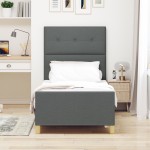 vidaXL Cadru de pat cu headboard Gri închis 100 x 200 cm țesătură vidaXL Cadru de pat cu headboard Gri închis 100 x 200 cm țesătură
