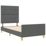 vidaXL Cadru de pat cu headboard Gri închis 100 x 200 cm țesătură vidaXL Cadru de pat cu headboard Gri închis 100 x 200 cm țesătură