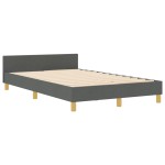 vidaXL Cadru de pat cu headboard Gri închis 120 x 190 cm țesătură vidaXL Cadru de pat cu headboard Gri închis 120 x 190 cm țesătură