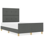 vidaXL Cadru de pat cu headboard Gri închis 120 x 190 cm țesătură vidaXL Cadru de pat cu headboard Gri închis 120 x 190 cm țesătură