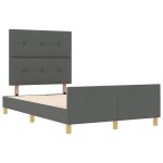 vidaXL Cadru de pat cu headboard Gri închis 120 x 190 cm țesătură vidaXL Cadru de pat cu headboard Gri închis 120 x 190 cm țesătură