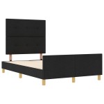 vidaXL Cadru de pat cu headboard Negru 120 x 190 cm țesătură vidaXL Cadru de pat cu headboard Negru 120 x 190 cm țesătură
