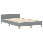 vidaXL Cadru de pat cu headboard Gri deschis 120 x 200 cm țesătură vidaXL Cadru de pat cu headboard Gri deschis 120 x 200 cm țesătură