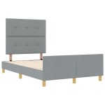 vidaXL Cadru de pat cu headboard Gri deschis 120 x 200 cm țesătură vidaXL Cadru de pat cu headboard Gri deschis 120 x 200 cm țesătură