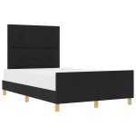 vidaXL Cadru de pat cu headboard Negru 120 x 200 cm țesătură vidaXL Cadru de pat cu headboard Negru 120 x 200 cm țesătură
