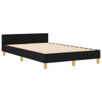 vidaXL Cadru de pat cu headboard Negru 120 x 200 cm țesătură vidaXL Cadru de pat cu headboard Negru 120 x 200 cm țesătură