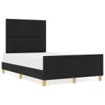 vidaXL Cadru de pat cu headboard Negru 120 x 200 cm țesătură vidaXL Cadru de pat cu headboard Negru 120 x 200 cm țesătură