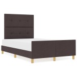 vidaXL Cadru de pat cu headboard Maro închis 120 x 200 cm țesătură