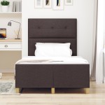 vidaXL Cadru de pat cu headboard Maro închis 120 x 200 cm țesătură