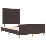 vidaXL Cadru de pat cu headboard Maro închis 120 x 200 cm țesătură