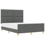 vidaXL Cadru de pat cu headboard Gri închis 160 x 200 cm țesătură vidaXL Cadru de pat cu headboard Gri închis 160 x 200 cm țesătură