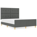 vidaXL Cadru de pat cu headboard Gri închis 160 x 200 cm țesătură vidaXL Cadru de pat cu headboard Gri închis 160 x 200 cm țesătură