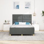 vidaXL Cadru de pat cu headboard Gri închis 160 x 200 cm țesătură vidaXL Cadru de pat cu headboard Gri închis 160 x 200 cm țesătură