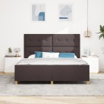 vidaXL Cadru de pat cu headboard Maro închis 180 x 200 cm țesătură