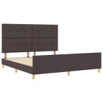 vidaXL Cadru de pat cu headboard Maro închis 180 x 200 cm țesătură
