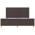 vidaXL Cadru de pat cu headboard Maro închis 180 x 200 cm țesătură