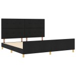 vidaXL Cadru de pat cu headboard Negru 200 x 200 cm țesătură vidaXL Cadru de pat cu headboard Negru 200 x 200 cm țesătură