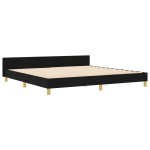 vidaXL Cadru de pat cu headboard Negru 200 x 200 cm țesătură vidaXL Cadru de pat cu headboard Negru 200 x 200 cm țesătură