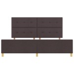 vidaXL Cadru de pat cu headboard Maro închis 200 x 200 cm țesătură