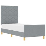 vidaXL Cadru de pat cu headboard Gri deschis 80 x 200 cm țesătură vidaXL Cadru de pat cu headboard Gri deschis 80 x 200 cm țesătură