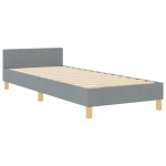 vidaXL Cadru de pat cu headboard Gri deschis 80 x 200 cm țesătură vidaXL Cadru de pat cu headboard Gri deschis 80 x 200 cm țesătură