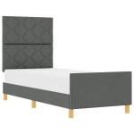 vidaXL Cadru de pat cu headboard Gri închis 80 x 200 cm țesătură vidaXL Cadru de pat cu headboard Gri închis 80 x 200 cm țesătură