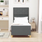 vidaXL Cadru de pat cu headboard Gri închis 80 x 200 cm țesătură vidaXL Cadru de pat cu headboard Gri închis 80 x 200 cm țesătură