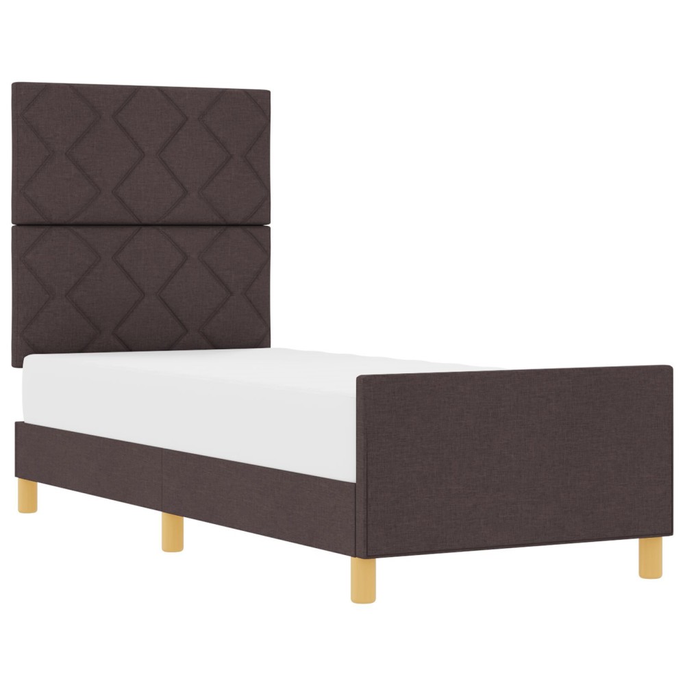 vidaXL Cadru de pat cu headboard Maro închis 80 x 200 cm țesătură
