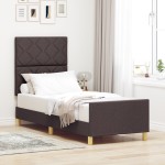 vidaXL Cadru de pat cu headboard Maro închis 80 x 200 cm țesătură
