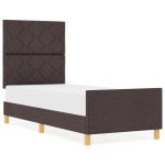 vidaXL Cadru de pat cu headboard Maro închis 80 x 200 cm țesătură