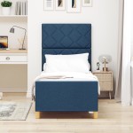 vidaXL Cadru de pat cu headboard albastru 80 x 200 cm țesătură vidaXL Cadru de pat cu headboard albastru 80 x 200 cm țesătură