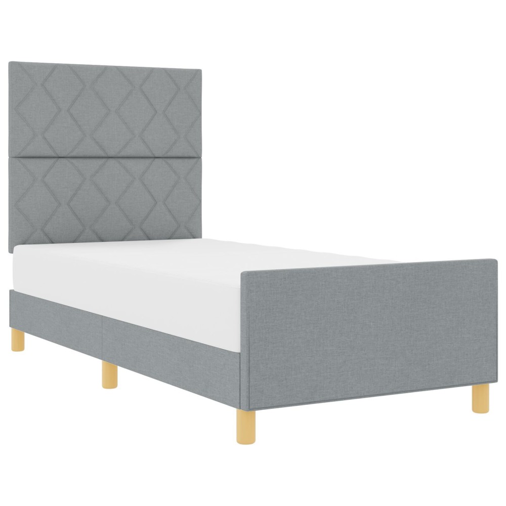 Cadru de pat vidaXL Gri deschis 90x190 cm din material textil