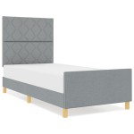 Cadru de pat vidaXL Gri deschis 90x190 cm din material textil Cadru de pat vidaXL Gri deschis 90x190 cm din material textil
