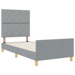 vidaXL Cadru de pat cu headboard Gri deschis 90 x 200 cm țesătură vidaXL Cadru de pat cu headboard Gri deschis 90 x 200 cm țesătură