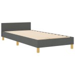 vidaXL Cadru de pat cu headboard Gri închis 90 x 200 cm țesătură
