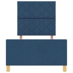 vidaXL Cadru de pat cu headboard albastru 90 x 200 cm țesătură vidaXL Cadru de pat cu headboard albastru 90 x 200 cm țesătură