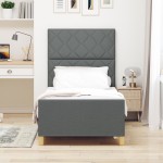 vidaXL Cadru de pat cu headboard Gri închis 100 x 200 cm țesătură vidaXL Cadru de pat cu headboard Gri închis 100 x 200 cm țesătură
