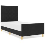 vidaXL Cadru de pat cu headboard Negru 100 x 200 cm țesătură vidaXL Cadru de pat cu headboard Negru 100 x 200 cm țesătură
