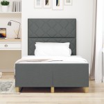 vidaXL Cadru de pat cu headboard Gri închis 120 x 190 cm țesătură vidaXL Cadru de pat cu headboard Gri închis 120 x 190 cm țesătură