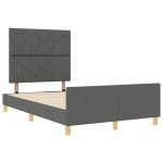 vidaXL Cadru de pat cu headboard Gri închis 120 x 190 cm țesătură vidaXL Cadru de pat cu headboard Gri închis 120 x 190 cm țesătură