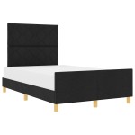vidaXL Cadru de pat cu headboard Negru 120 x 190 cm țesătură vidaXL Cadru de pat cu headboard Negru 120 x 190 cm țesătură