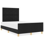 vidaXL Cadru de pat cu headboard Negru 120 x 200 cm țesătură vidaXL Cadru de pat cu headboard Negru 120 x 200 cm țesătură