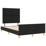vidaXL Cadru de pat cu headboard Negru 120 x 200 cm țesătură vidaXL Cadru de pat cu headboard Negru 120 x 200 cm țesătură