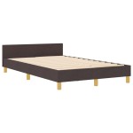 vidaXL Cadru de pat cu headboard Maro închis 120 x 200 cm țesătură