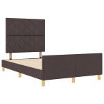 vidaXL Cadru de pat cu headboard Maro închis 120 x 200 cm țesătură