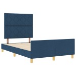 vidaXL Cadru de pat cu headboard albastru 120 x 200 cm țesătură