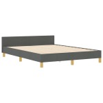vidaXL Cadru de pat cu headboard Gri închis 160 x 200 cm țesătură vidaXL Cadru de pat cu headboard Gri închis 160 x 200 cm țesătură