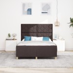 vidaXL Cadru de pat cu headboard Maro închis 160 x 200 cm țesătură
