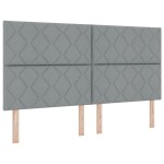 vidaXL Cadru de pat cu headboard Gri deschis 180 x 200 cm țesătură vidaXL Cadru de pat cu headboard Gri deschis 180 x 200 cm țesătură